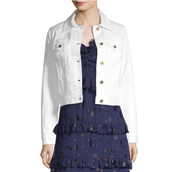 MICHAEL KORS point collar stretch white denim jacket - Picture 7 of 9